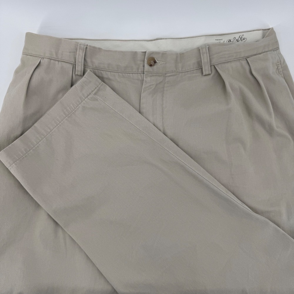 Polo Ralph Lauren Mens Classic Fit Pleated Chino Pants Tan Khaki 35x30 Cotton